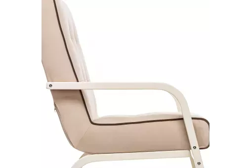 Кресло Leset Модена  Слоновая кость V18 бежевый - кант V23 молочный шоколад