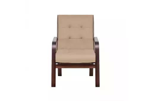 Кресло Leset Модена  Орех текстура V18 бежевый - кант V23 молочный шоколад