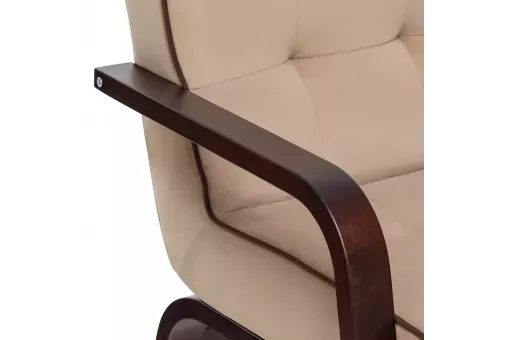 Кресло Leset Модена  Орех текстура V18 бежевый - кант V23 молочный шоколад