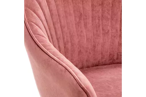 Стул с подлокотниками Leset Вайд каркас Белый велюр Персиковый