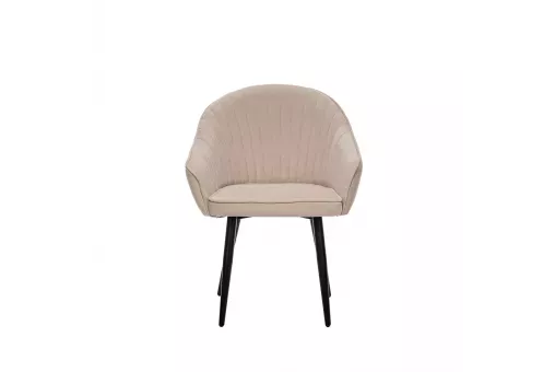 Стул с подлокотниками Leset Вайд каркас Черный велюр Бежевый