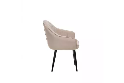Стул с подлокотниками Leset Вайд каркас Черный велюр Бежевый