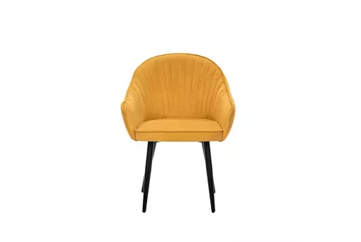 Стул с подлокотниками Leset Вайд каркас Черный велюр Горчица