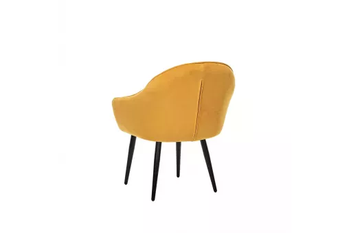 Стул с подлокотниками Leset Вайд каркас Черный велюр Горчица