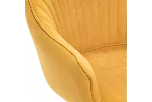 Стул с подлокотниками Leset Вайд каркас Черный велюр Горчица