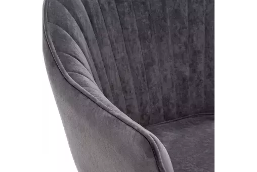 Стул с подлокотниками Leset Вайд каркас Черный велюр Графит