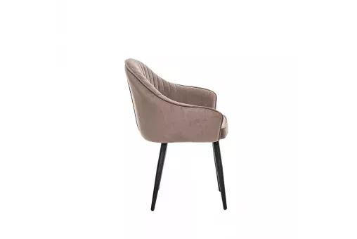 Стул с подлокотниками Leset Вайд каркас Черный велюр Латте