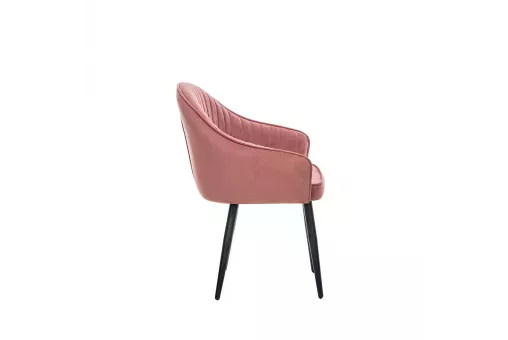 Стул с подлокотниками Leset Вайд каркас Черный велюр Персиковый