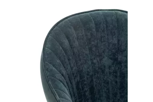 Стул с подлокотниками Leset Вайд каркас Черный велюр Темно-зеленый