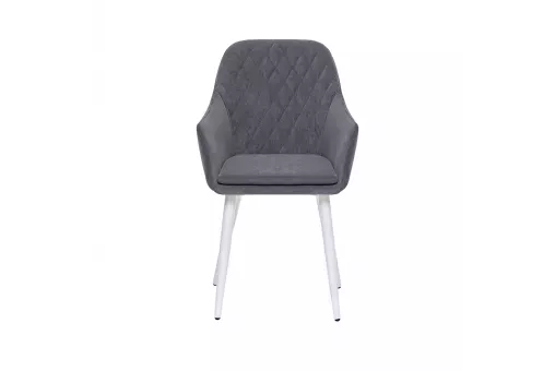 Стул с подлокотниками Leset Слим каркас Белый велюр Графит