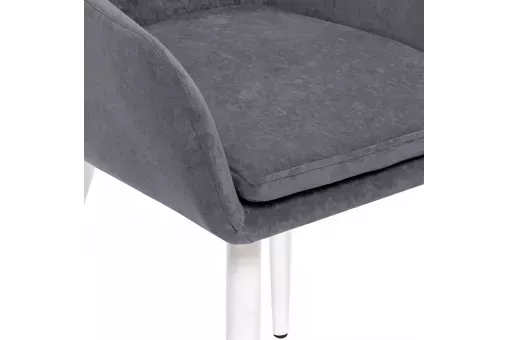 Стул с подлокотниками Leset Слим каркас Белый велюр Графит