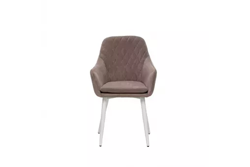 Стул с подлокотниками Leset Слим каркас Белый велюр Латте