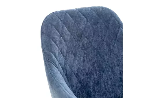 Стул с подлокотниками Leset Слим каркас Белый велюр Синий