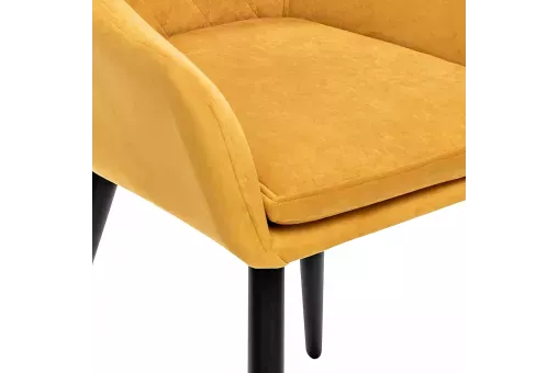 Стул с подлокотниками Leset Слим каркас Черный велюр Горчица