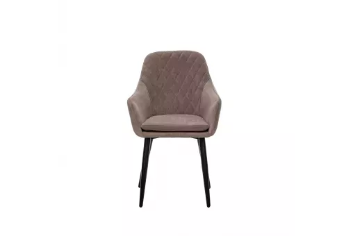 Стул с подлокотниками Leset Слим каркас Черный велюр Латте