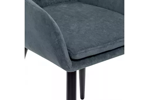 Стул с подлокотниками Leset Слим каркас Черный велюр Темно-зеленый