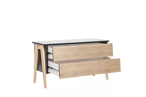 Комод Leset Сканди 2 ящ. Дуб  /  Венге