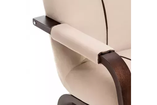Кресло Leset Модена Люкс  Орех текстура V18 бежевый - кант V23 молочный шоколад