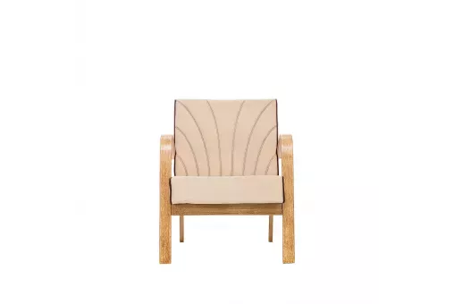 Кресло для отдыха Шелл  Дуб шпон Verona Vanilla - кант Verona Brown