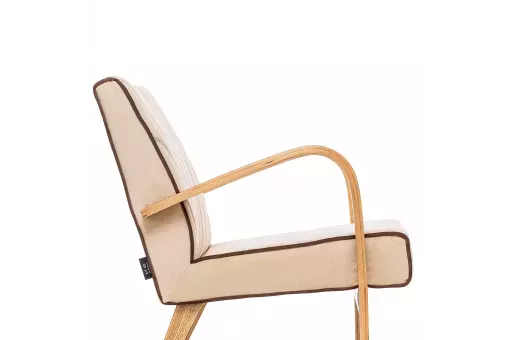 Кресло для отдыха Шелл  Дуб шпон Verona Vanilla - кант Verona Brown