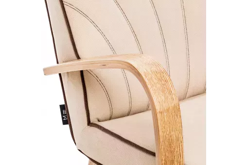 Кресло для отдыха Шелл  Дуб шпон Verona Vanilla - кант Verona Brown