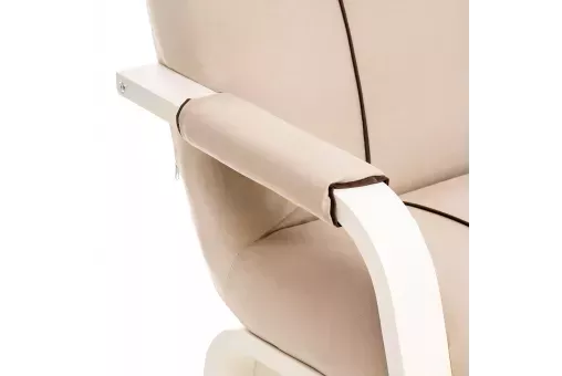 Кресло Leset Модена Люкс  Слоновая кость V18 бежевый - кант V23 молочный шоколад