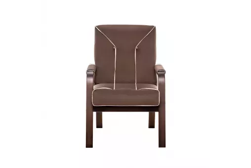 Кресло Leset Модена Люкс  Орех текстура V23 молочный шоколад - кант V18 бежевый