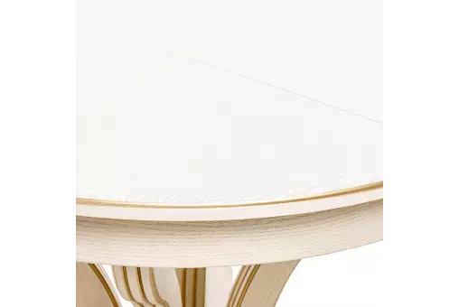 Стол раздвижной Leset Ромео 1Р слоновая кость / патина золото