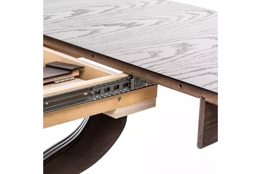 Стол раздвижной Leset Ромео 1Р орех шоколадный / патина тёмный орех