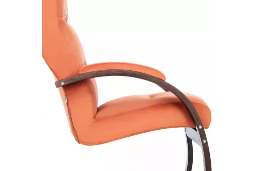 Кресло Leset Монэ  Орех текстура V39 оранжевый