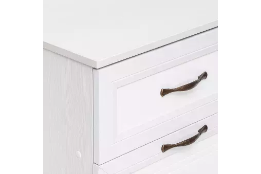 Тумба комбинированная общего назначения Leset Болтон  Холст белый - белое дерево - рамух 