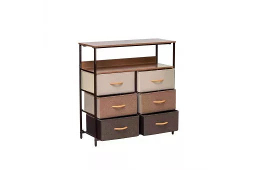 Комод Leset Локи 6 ящ. с полкой Коричневый Бежевый 