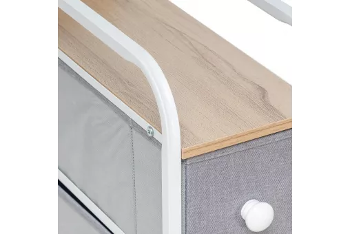 Комод Leset Ноа 4 ящ. узкий Белый / Светло-серый