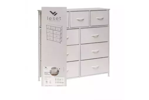 Комод Leset Линкс 9 ящ. Белый / Белый
