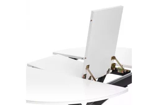 Стол раздвижной Leset Капри со стеклом белый / чёрный