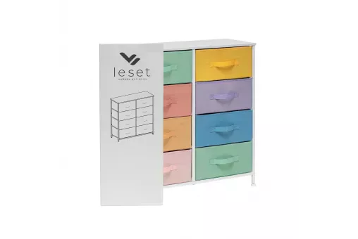 Комод Leset Линкс 8 ящиков  Белый Цветной