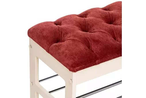 Банкетка Leset Грейс  Дуб шампань Бордовый - каретная стяжка