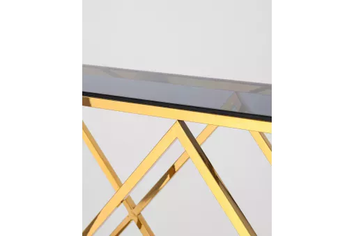 Консоль ИНСИГНИЯ 115*30 золото стекло smoke