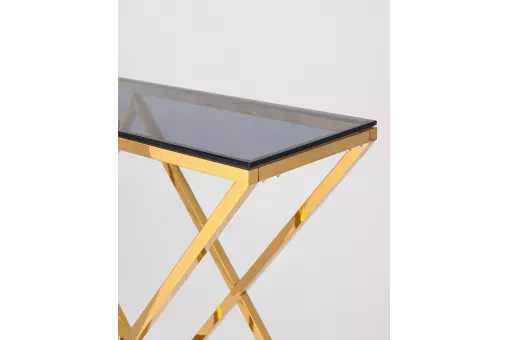 Консоль ИНСИГНИЯ 115*30 золото стекло smoke