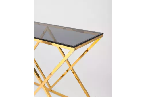Консоль ИНСИГНИЯ 120*40 золото стекло smoke
