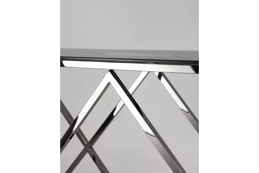 Консоль ИНСИГНИЯ 115*30 сталь темный хром стекло smoke