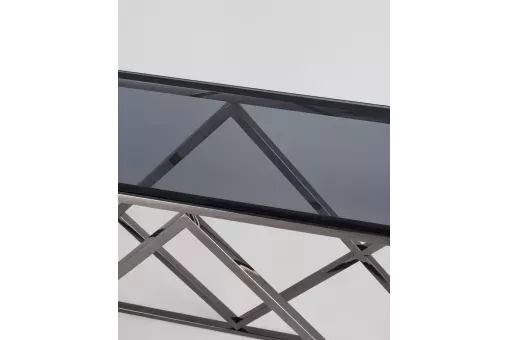 Консоль ИНСИГНИЯ 115*30 сталь темный хром стекло smoke