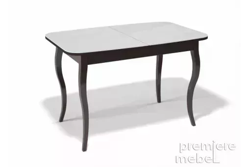 Стол обеденный 1200C венге / стекло белое глянец