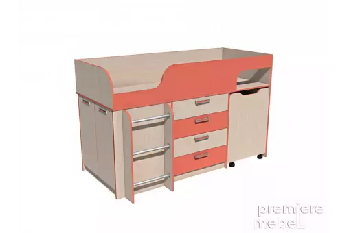 Кровать с выдвижным столом НМ 011.56 М Рико