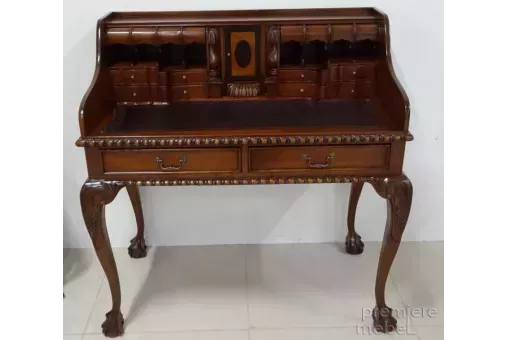 Стол-бюро с коричневой кожей W70E-ASD-BLT (Gamma-Mebel)