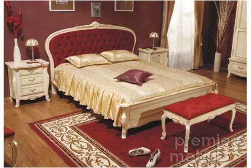 Кровать для спальни 1,8 (кожа, мореный орех)