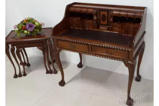 Стол-бюро с коричневой кожей W70E-ASD-BLT (Gamma-Mebel)