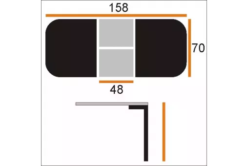 Cтол ЛИОН-АМ 70х110 / 158 бел+срб пат / бел+срб пат ВС / 460