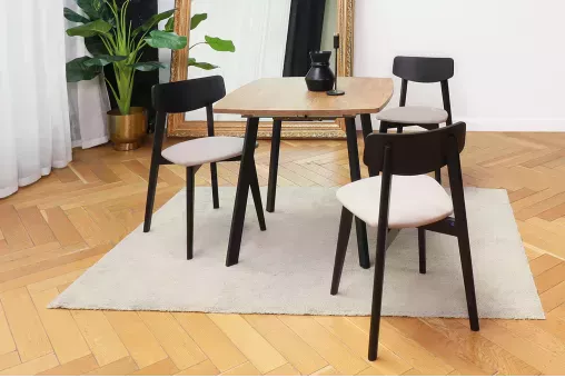 Cтол МИЛАН-4-ПН 80x80 / 110 гладкий бел / муар.бел ВС / 450