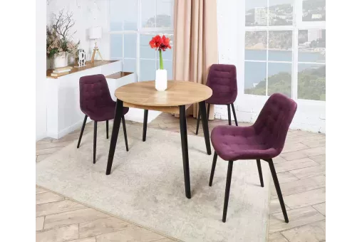 Cтол НАРВА d100 / 135 дуб канзас / чер ВС / 531